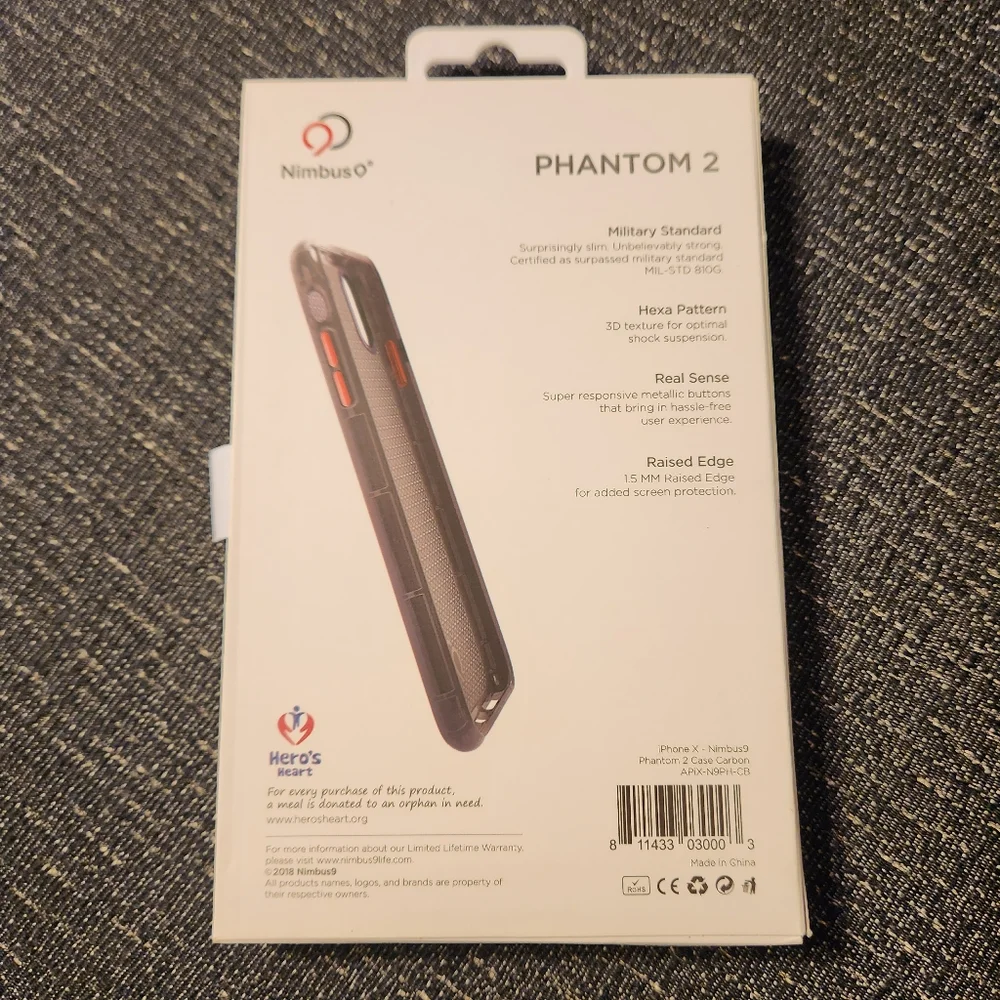 🔥 Nimbus9 Phantom 2 Case for  iPhone XS and iPhone X - Carbon Black